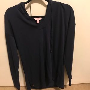 Lilly Pulitzer light weight navy hoodie L